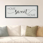 SRSZHIYUE Home Sweet Home Sign 40"x15" for Farmhouse Rustic Large Family Living Room Over Couch Modern Horizontal Wall Decor, Wood Framed Plaques Art Decorative (Black)