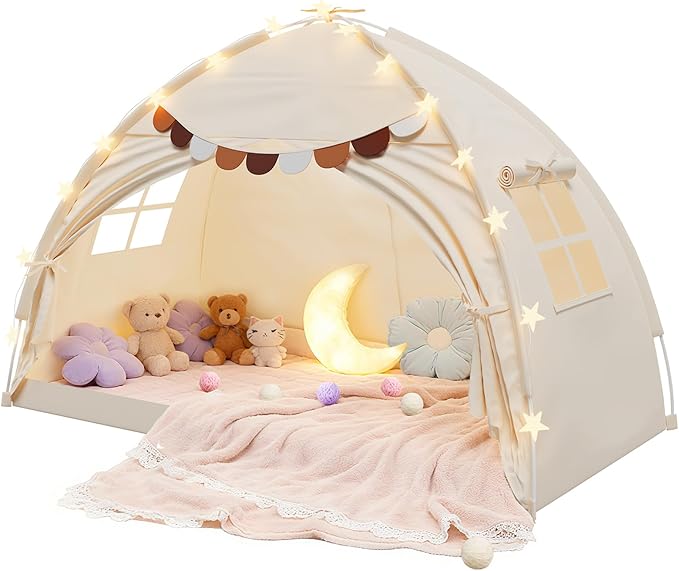 Bed Tent Twin Full Size Bed Tent for Kids Foldable Bunk Canopy Tents Privacy Space Blackout Toddler Sleeping Tents Breathable Portable Cottage Drafty Room for Indoor Bedroom