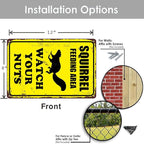 Squirrel Sign Funny Metal Sign Squirrel Feeding Area Watch Your Nuts Signs Vintage Tin Sign For Home Outdoor Garage Wall Decoration 8x12inch