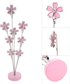 8-Branch Family Tree Picture Frame Holder, Card Photo Clips Holder Desk Stand for Memo Paper Note Photo Christmas Wedding Card Display (Cherry Blossoms)