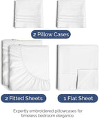 Split King Size 5 Piece Sheet Set - Comfy Breathable & Cooling Bed Sheets Set - Hotel Luxury Bedding for Women, Men, Kids, Teens, Boys & Girls - Deep Pockets, Soft and Wrinkle Free - Oeko-Tex - White