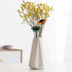 Modern White Small Ceramic Vase Set of 6 for Living Room Bedroom Office 5.9'' Minimalist Fresh Flower Vases for Home Decor Fireplace Centerpieces Nordic Style Gift for Fake Plant 6 Pack