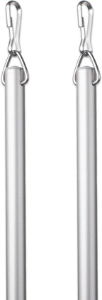 Curtain Wand - Aluminum Curtain and Drapery Pull Rod with Stainless Steel Hardware for Curtains, Draperies, and Room Divider Curtains - 36 Inches, Satin Nickel - Pack of 2