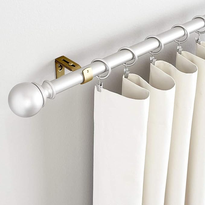 Frienda 6 Pcs Curtain Rod Brackets Adjustable Holder Wall for 1 Inch Diameter Curtain Rod General Bracket Hooks with Screws (Green Bronze)