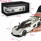 Toy Cars Model Koenigsegg Jesko 1/24 White Alloy Collectibles Die-cast Vehicles with Sound and Light