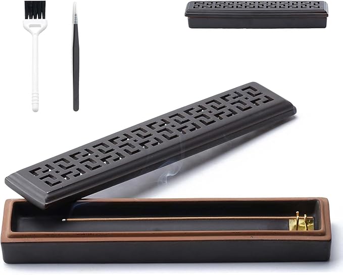 CEREMONY Incense Holder for Sticks，Ceramic Insence-Stick Holder Ash Catcher，Incense Holder Timkburner for Meditation Yoga Spa Room Decor