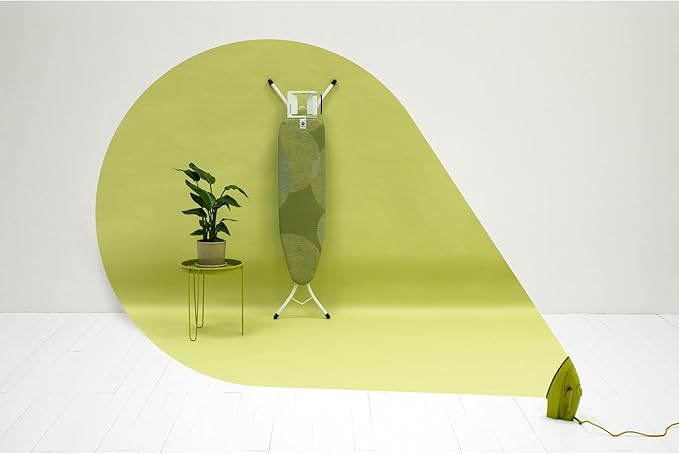 Brabantia Size A Compact Small Ironing Board (43x12 in) 7 Height Options, Adjustable Steam Iron Rest Holder (Calm Rustle) Non-Slip Feet, Anti-Collapse Child Locks