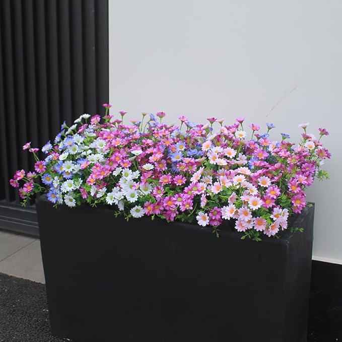 alyptus Enhance Your Outdoor Space Artificial Flowers & Plants 20 Bundles Anti-UV Simulated Flowers Lifelike Fake Silk Colorful Daisy Bulk for Spring Summer Decoration (20 Bundles 1#)