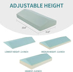 HOMBYS Adjustable Lumbar Support Pillow for Sleeping, 3 Layer Memory Foam to Change Height for Back Pain Relief, Triangle Wedge Bolster Pillow for Back Stomach & Side Sleepers