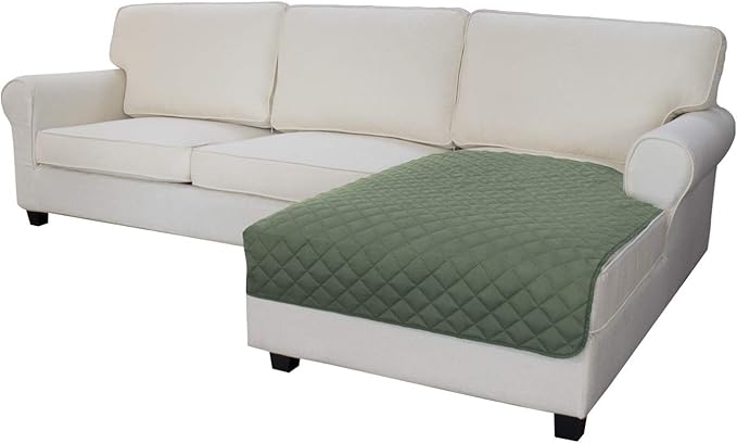 Easy-Going Sectional Couch Covers for Dogs L Shape Sofa Cover Reversible Sofa Slipcover Chaise Lounge Cover Furniture Protector Cover for Pets Dog Cat (42 x 52 inches, Greyish Green/Greyish Green)