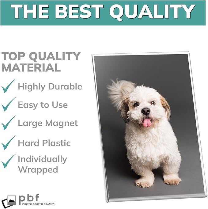 pbf 4x6 Magnetic Picture Frames for Refrigerator | 4 x 6 Clear Magnetic Acrylic Frames | Magnetic Photo Holders for Fridge, Locker, Photo Board, Art Display, Sign Holder (50-Pack)