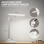 Desk Lamp with USB A+C Dual Charging Port, 23W 1000LM DC Adapter LED Dsek Light for Office Home, Eye-Caring Desk Light 3 Brightness Lamp for Computer, Video Conferencing, Workbench, Crafting, Reading