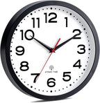 Atomic Wall Clock 14 Inch, Modern Clock Battery Operated Classic Analog Decorative for Kitchen, Living Room, Office, Bedroom, Bathroom (Black)