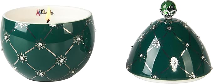 Christmas Candles | Scented Egg Candle with Pink Pepper, Sweet Chestnut and Vanilla | Elegant Christmas Decor & Gift | Warm Holiday Ambiance for Living Room |14 Cm | Green