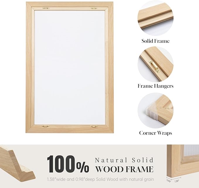 Large Framed Green Abstract Landscape Wall Art for Living Room, 3 Piece Canvas Prints Paintings Artwork for Walls, Modern Minimalist Pictures for Dining Room, Hallway, Office Wall Decor 24x36 In