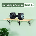 12 Pack 8" x 6" Heavy Duty Aluminum Alloy Shelf Brackets, Max Load 360 lbs, Black, Wall Mount