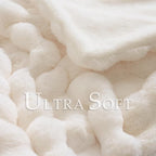 BENVWE Faux Fur Throw Blanket for Couch - Cozy Plush Fluffy Soft Thick Bubble Blanket for Living Room Home Decor - Mothers Day Birthday Gifts for Women, Cream White, 51" x 63"