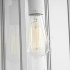 mirrea 18" Classic Outdoor Wall Sconce 1 Light in Matte White Rectangular Metal Frame and Clear Glass Shade Waterproof Porch Light Patio Light Pack of 2