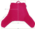 Nestl Reading Pillow Standard Bed Pillow, Back Pillow for Sitting in Bed Shredded Memory Foam Chair Pillow, Reading & Bed Rest Pillows Hot Pink Back Pillow for Bed, Bed Chair Arm Pillow with Pockets
