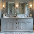 ANDY STAR Chrome Oblong Mirror, 36x48 Inch Polished Chrome Oval Mirror for Bathroom with Stainless Steel Metal Frame, Wall Mouned for Bathroom, Living Room, Entryway