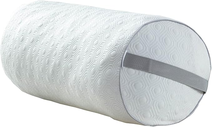Kingnex Adjustable Roll Bolster Pillow, Under Knees for Sleeping on Back, Between Legs for Side Sleepers Shredded Cool Gel Infused Memory Foam Insert with Removable Bamboo Viscose Cover 18x6