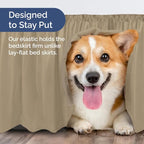 Wrap Around Dust Ruffle Bed Skirt - Beige - for King Size Beds with 18 Inch Drop - Easy Fit Elastic Strap - Adjustable Pleated Bedskirt w/Brushed Fabric - Wrinkle Free - for Women, Men, Kids & Teens