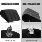 Inflatable Wedge Pillow - Leg Pillow for Sleeping, Leg Elevation Pillow, Lumbar Pillow Reduces Waist and Back Pressure, Portable Wedge Cushion for Sleeping, Bed, Travel, Camping, Black