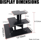 WANLIAN 3-Tier Corner Retail Table Display Stand, Portable Display Rack Shelves for Vendors, Craft Shows, Farmers Market, Pop Up Shop Countertop Black Risers for Display, Soap, Candles, Tumblers