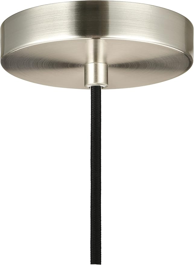 Linea di Liara Sferra Modern Large Glass Pendant Light Kitchen Island Brushed Nickel Pendant Lighting Clear Glass Globe Pendant Light Mid Century Hanging Light Fixture, LED Bulb Included, UL Listed