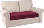 PrinceDeco Stretch Velvet Couch Cushion Covers, Soft Cushion Slipcover for Chair Loveseat Sofa Cushion Furniture Protector Seat Cushion Sofa Cover(Each Width Up to 29.5", Burgundy)