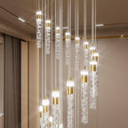 130inch Gold Staircase Chandeliers for High Ceilings Long Spiral Chandeliers Large Foyer Ceiling Light (25-Light)