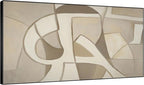 SIGNWIN 30"x60" Extra Large Framed Wall Art Neutral Abstract Geometric in Mid-Century Style, Retro-Inspired Design for Home Living Room Bedroom Decor (Frame Assembly Required)