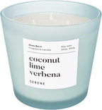 Hidden Label Large Scented Candle, Coconut Lime Verbena, 30oz 3 Wick Huge Candle, Serene Collection Slow Burn Natural Soy Candles for Home Scented