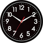 AKCISOT Wall Clock 8 Inch Silent Non-Ticking Modern Clocks Battery Operated - Analog Small Classic for Office, Home, Bathroom, Kitchen, Bedroom, School(Black)