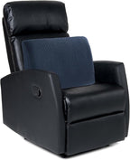 MABOZOO Memory Foam Back Support Cushion for Recliner Chair,Lumbar Support Pillow for Elderly,Extra Large Lumbar Support Pillow with Extension Straps,Navy Blue