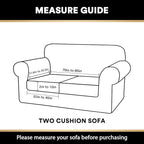 PrinceDeco Velvet Couch Cushion Cover Soft Stretch Cushion Slipcover for Chair Loveseat Sofa Cushion Furniture Protector Seat Cushion Sofa Cover (2 Piece Large Sofa Cushion Covers, Taupe)
