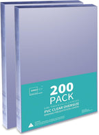 Binditek 200 Pack 8 Mil Clear PVC Binding Presentation Covers, Oversize, 8.75x11.25 Inches, Square Corner, Unpunched, Office School Supplies