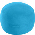 MeMoreCool Round Stuffed Pouf Ottoman Foot Rest, Floor Pouf Foot Stool with Soft Foam Chunk Filling, Small Round Ottoman Footstool Circle Footrest for Living Room, Blue