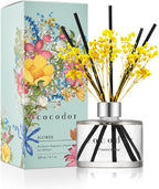COCODOR Preserved Flower Reed Diffuser/Freesia&Pear/6.7oz/1Pack / Home Fragrance Scent Essential Oil Stick Diffuser for Bedroom Bathroom Home Décor