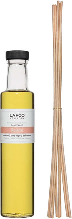 LAFCO New York Reed Diffuser Refill, Retreat - 8.4 oz - Up to 4-Month Fragrance Life - Includes Natural Wood Reeds - Free of Dyes & Propellants - Made in The USA