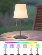 uuffoo Cordless Rechargeable Outdoor Table Lamp, Dimmable Shower Lamp for Living Room, Bedroom, Bathroom, Patio, Restaurant, Small Modern Desk Light with RGB Color Changing, Warm White & Candle Mode