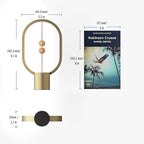 Bedroom Lamps - Mini Balance Lamp, Bedside Lamp, Nightstand Lamp, 3 Level Brightness Plug in Night Light for Home, Office, College Dorm (Wood Color)