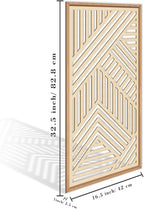 IARTTOP 3 Pieces Wood Boho Wall Art Framed Mid century Modern Wooden Wall Decor Large Minimalist Geometric Line Decor for Living Room Bedroom Office-16 x32