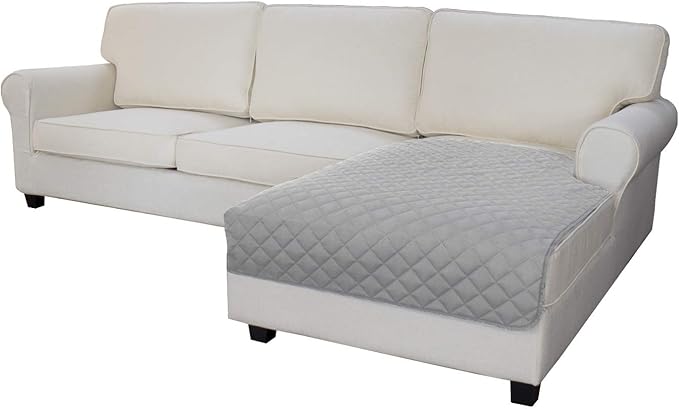 Easy-Going Sectional Couch Covers for Dogs L Shape Sofa Cover Reversible Sofa Slipcover Chaise Lounge Cover Furniture Protector Cover for Pets Dog Cat (42 x 68 inches, Light Gray/Light Gray)