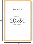 HAUS AND HUES Picture Frame, 20 x 30 inches, Beige Wood, Poster Frame, Natural Finish, Lightweight, for Horizontal and Vertical Wall Mount