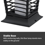 Outdoor Floor Lamp Weather-Resistant Outdoor Wicker Light Solar Powered Lantern Deck Lights for Patio Yard Garden