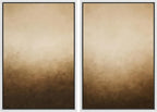 SIGNFORD Framed Canvas Print Wall Art Set Minimalist Gradient Brown Abstract Neutral Illustration Modern Art Decorative Nordic Nature for Living Room, Bedroom, Office - 16"x24"x2 White