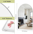BEAUTYPEAK 26"x38" Arch Bathroom Mirror, Wall Mounted Vanity Metal Frame Mirror for Bedroom, Entryway, Living Room, Silver