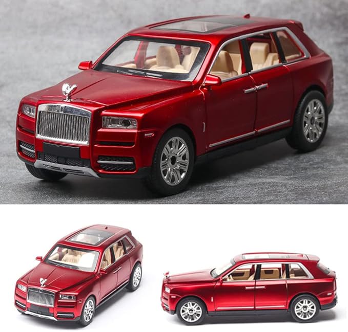 EROCK 1/24 Rolls-Royce Cullinan Model Car, Alloy Die Casting Collectible Pull Back Toy Car with Sound and Light for Kids Boy Girl Birthday Gift