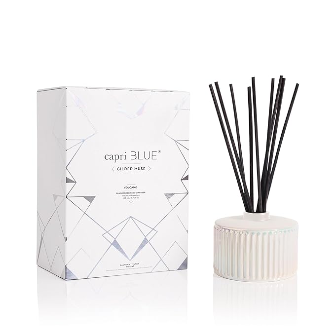 Capri Blue Muse Reed Oil Diffuser - Comes with Diffuser Sticks, Oil, and Glass Bottle - Aromatherapy Diffuser - 7.8 Fl Oz - Volcano
